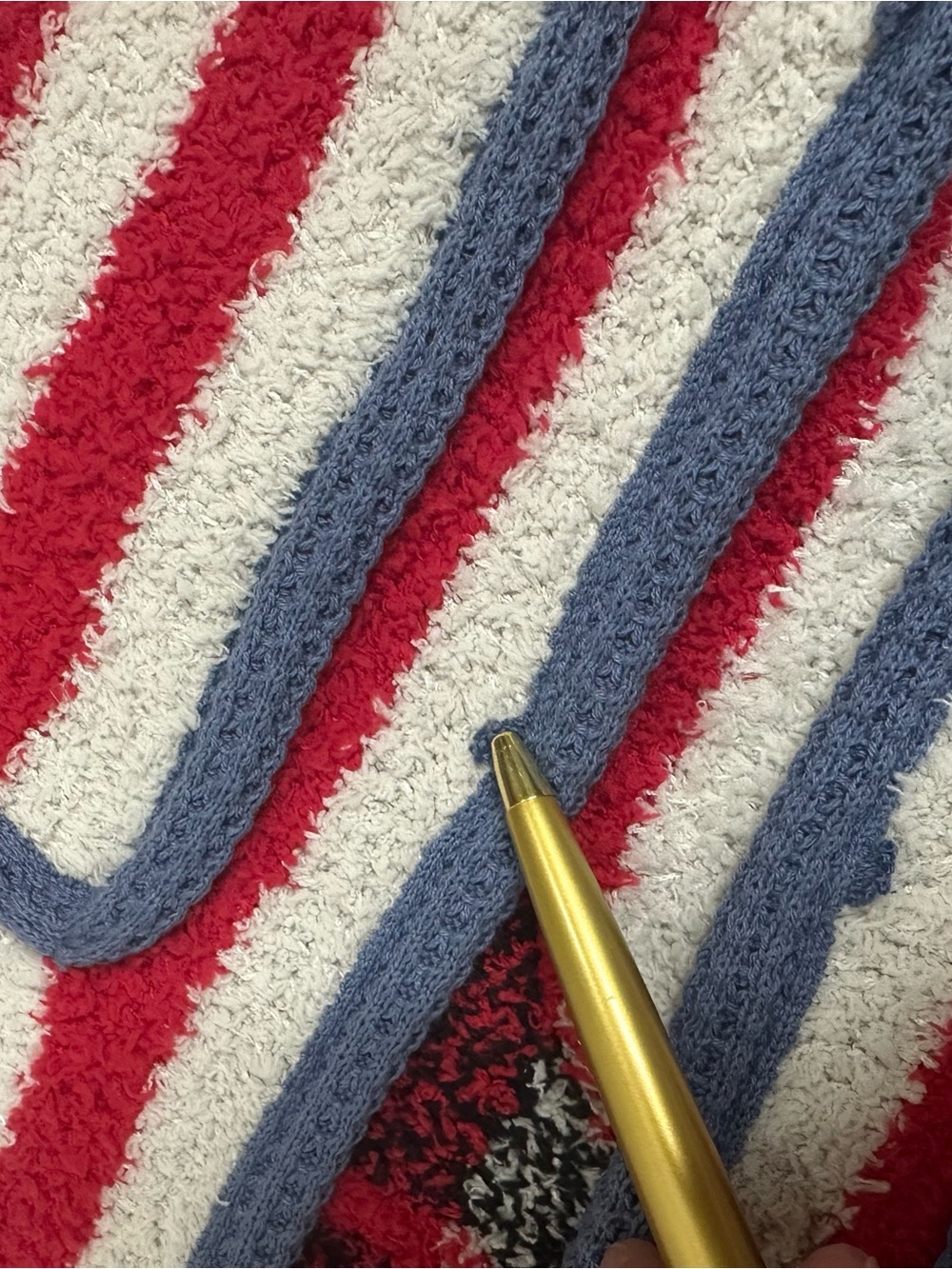 POL Red and White Striped Open-Front Cardigan w/ Blue Trim Sz S CottageCore Rose - Picture 13 of 16